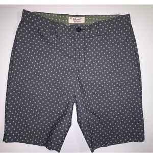 Original Penguin Men's Geometric Print Shorts Size 34 Charcoal Green band Casual